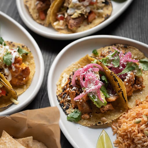 Tacos on a plate.